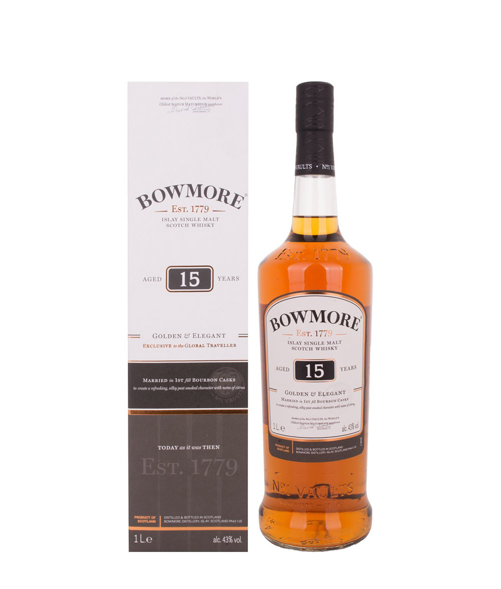 Bowmore 15 yo Golden & Elegant 43% 1l GB