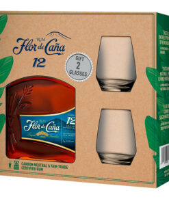 Flor De Cana 12y.o 0,7l 40% + 2 poháre GB