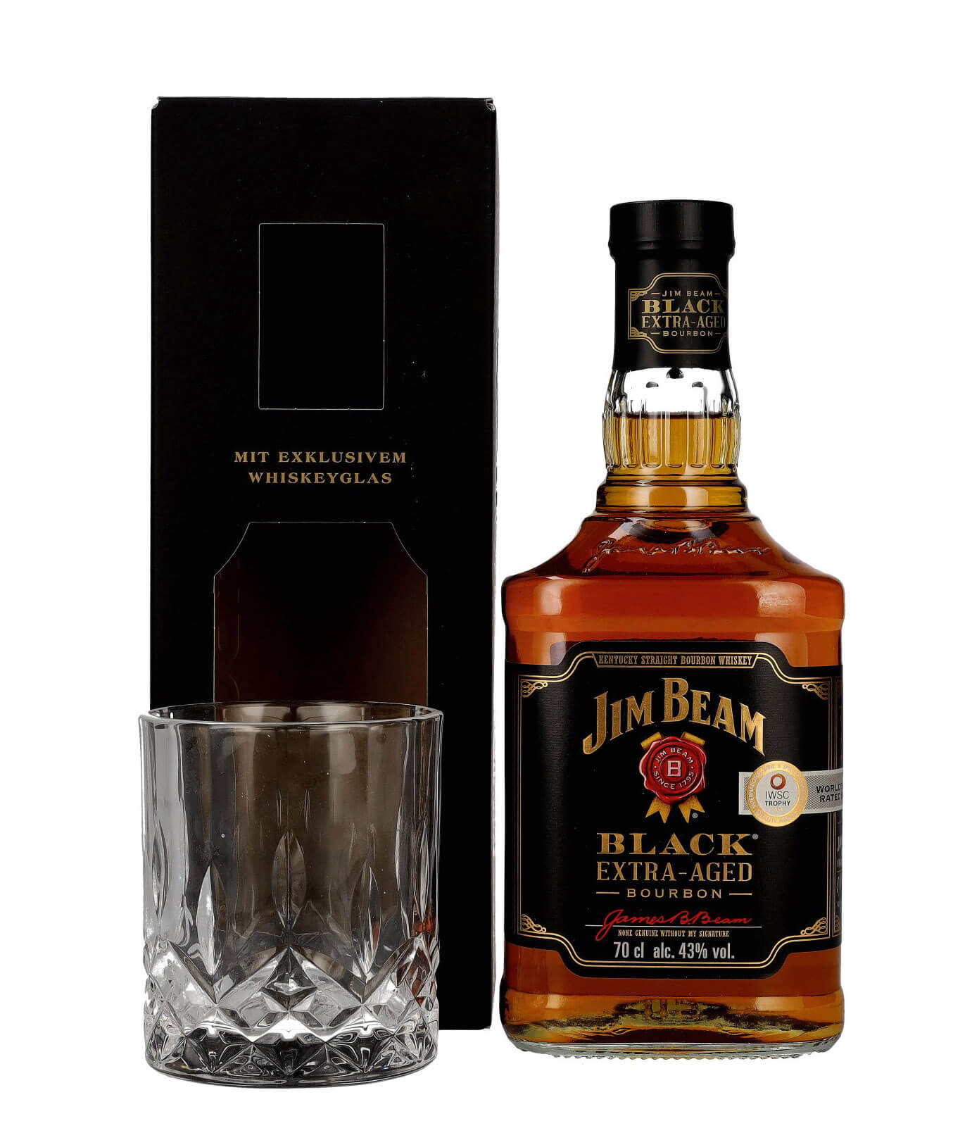 Jim Beam Black Extra-Aged Bourbon +1 pohár 43% 0,7l GB