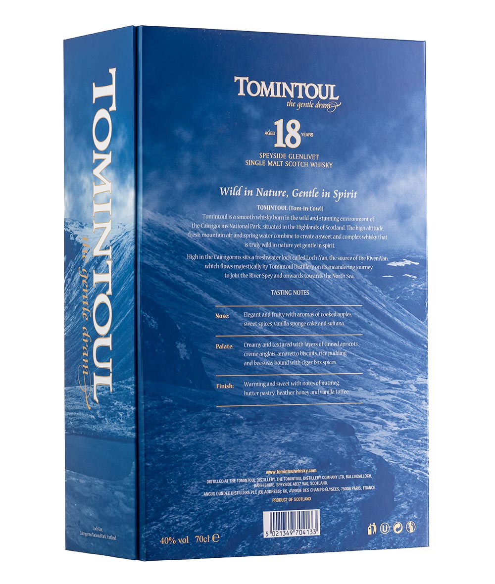 Tomintoul 18 yo 0,7l 40% + 2 poháre GB – Obrázok 2