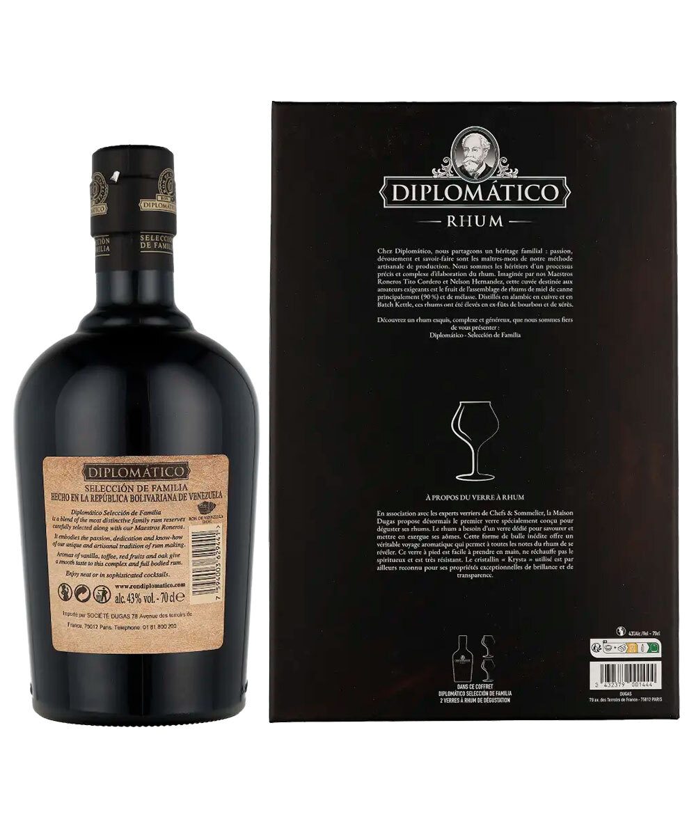 Diplomatico Seleccion de Familia 43% 0,7l + 2 poháre GB – Obrázok 2