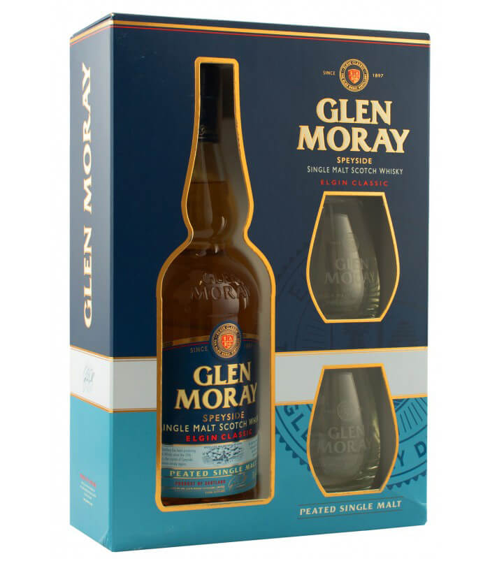 Glen Moray Elgin Classic Peated + 2 poháre 40% 0,7l GB