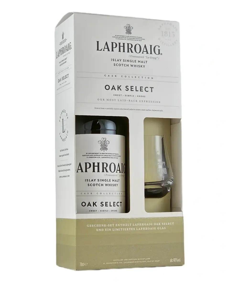 Laphroaig Oak Select Islay Single Malt +1 Pohár 40% 0,7l GB – Obrázok 2