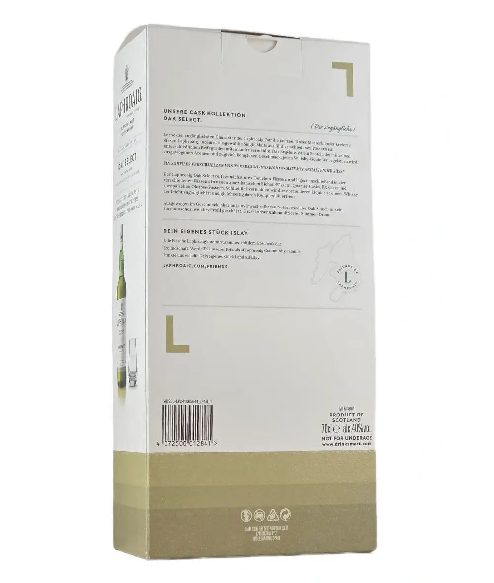 Laphroaig Oak Select Islay Single Malt +1 Pohár 40% 0,7l GB – Obrázok 3