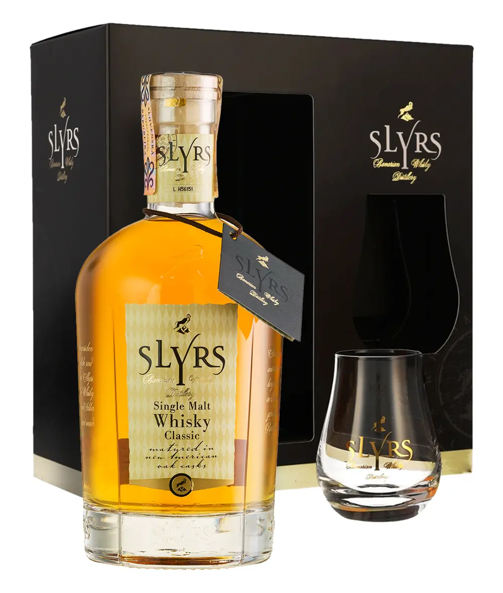 Slyrs Single Malt Classic Whisky + pohár 43% 0,7l GB