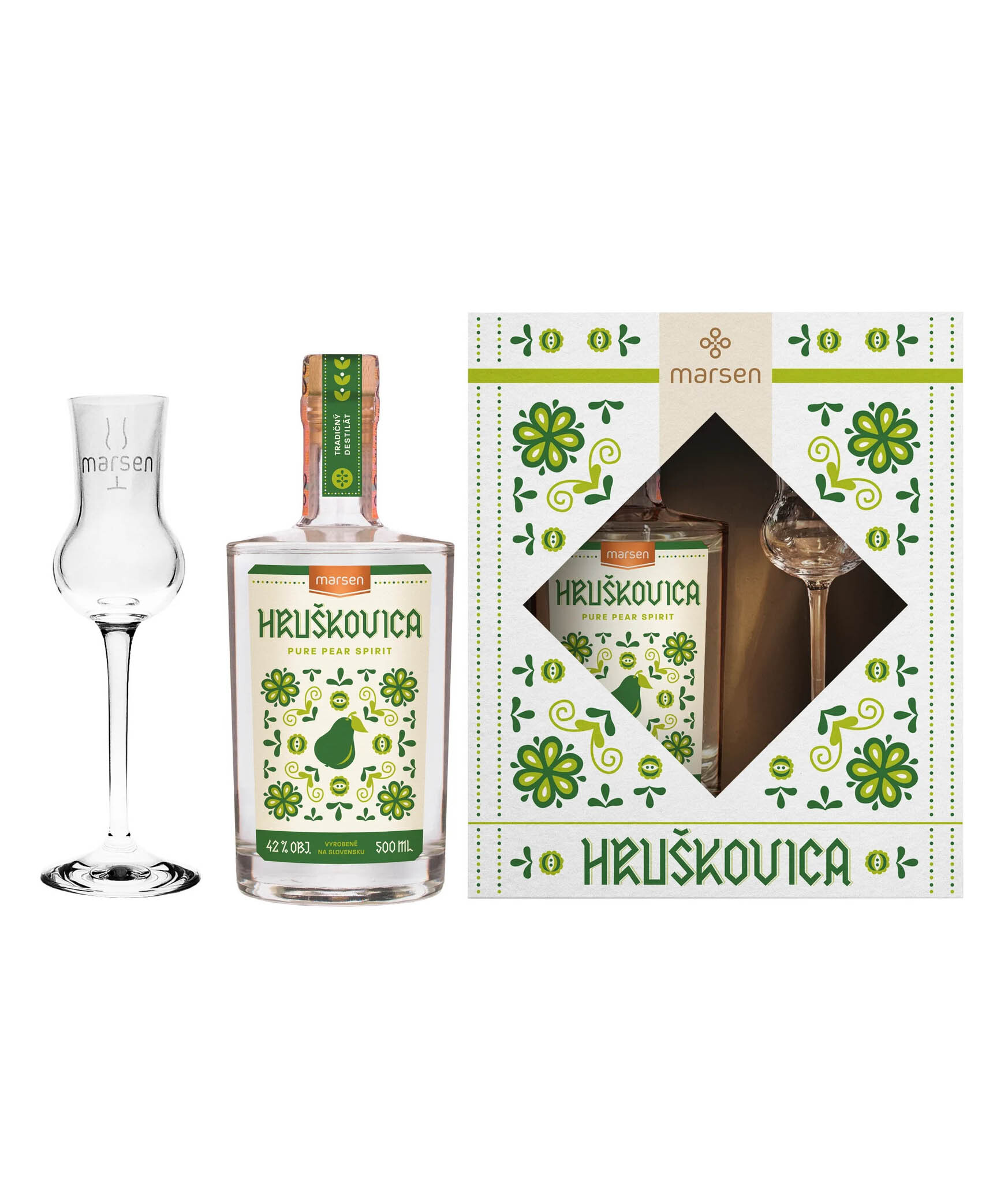 Marsen Hruškovica 42% 0,5l + 1 pohár GB