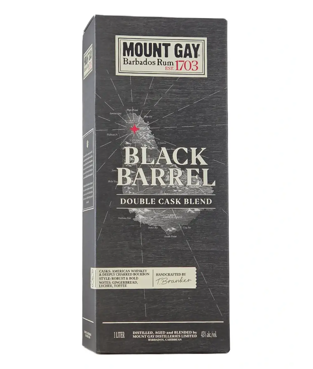 Mount Gay Black Barrel Double Cask Blend 43% 1l GB – Obrázok 2