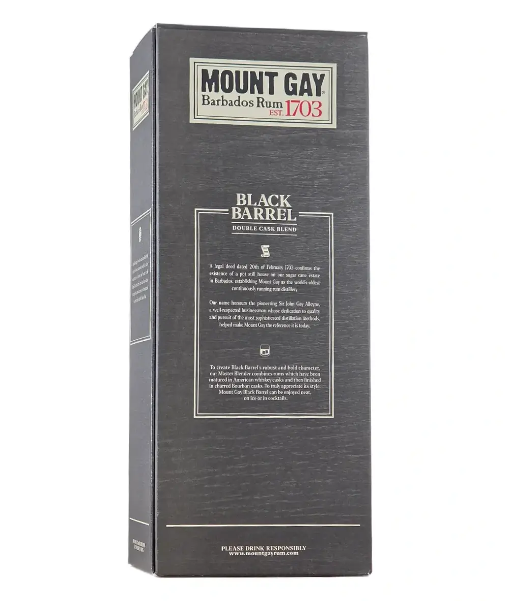 Mount Gay Black Barrel Double Cask Blend 43% 1l GB – Obrázok 3